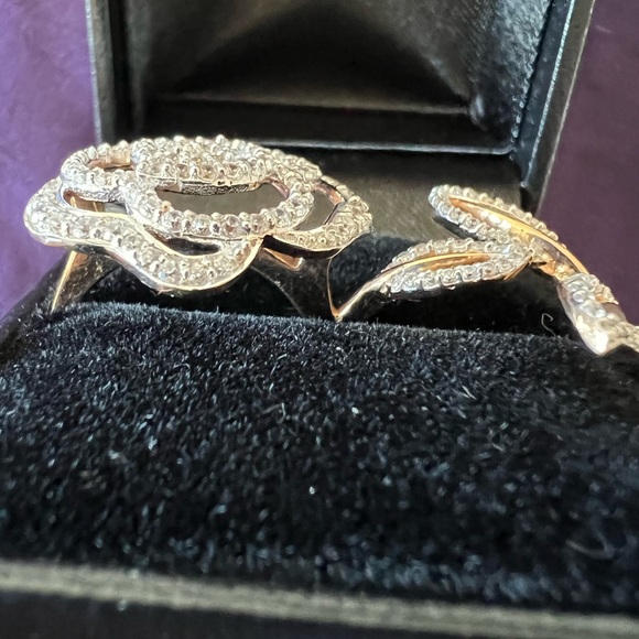 18KT ROSE GOLD TWO FINGER COCKTAIL RING - Picture 4 of 5